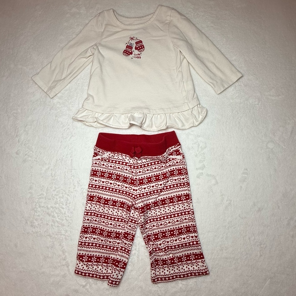 Jumping Beans Red and White Baby Outfit
